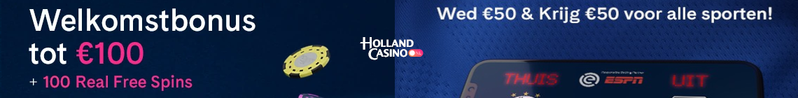 100 Free Spins en 50 euro gratis wedden