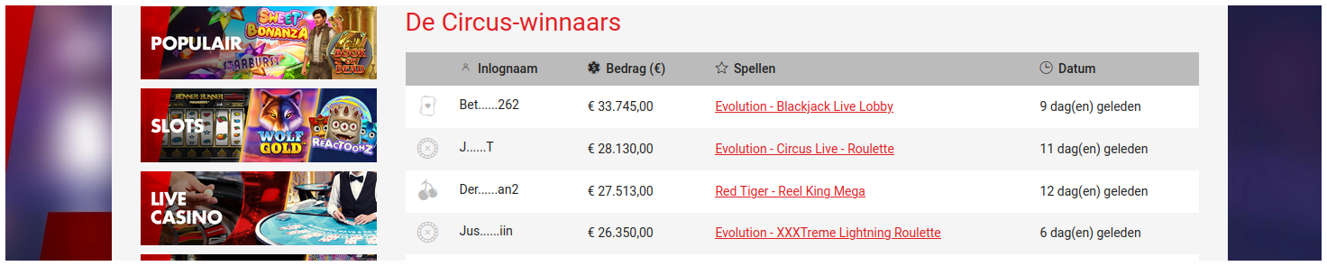 Winnaars Circus Casino