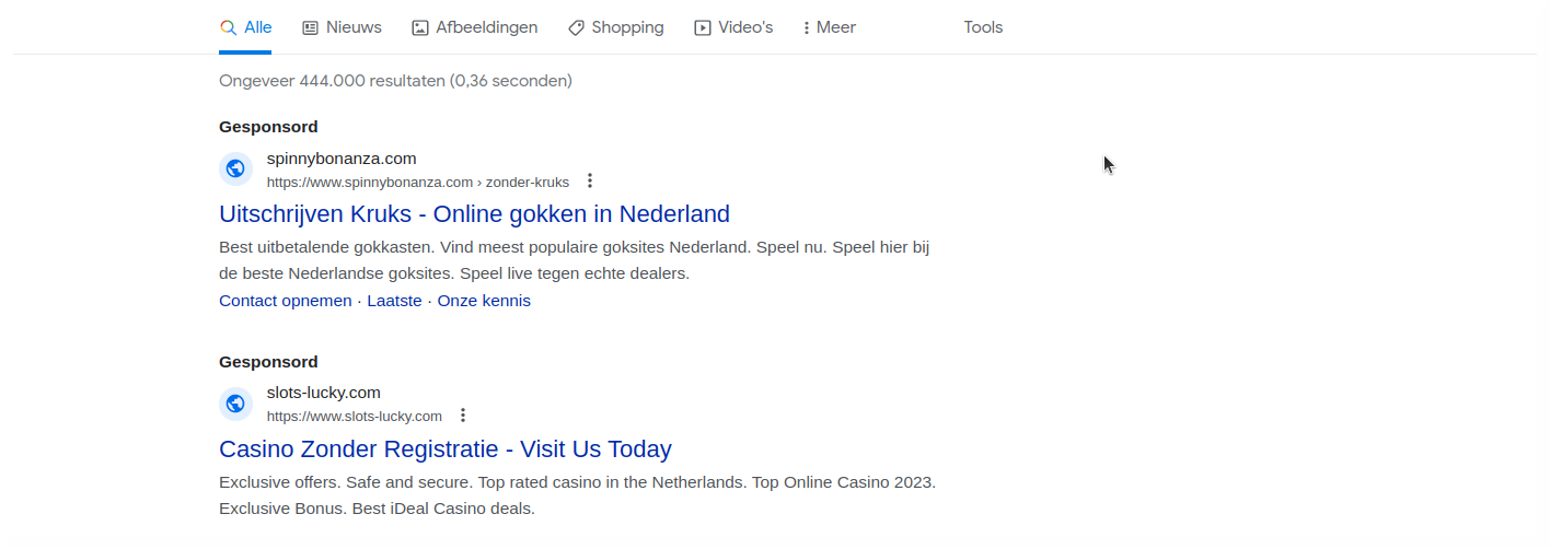 Illegale advertenties op Google