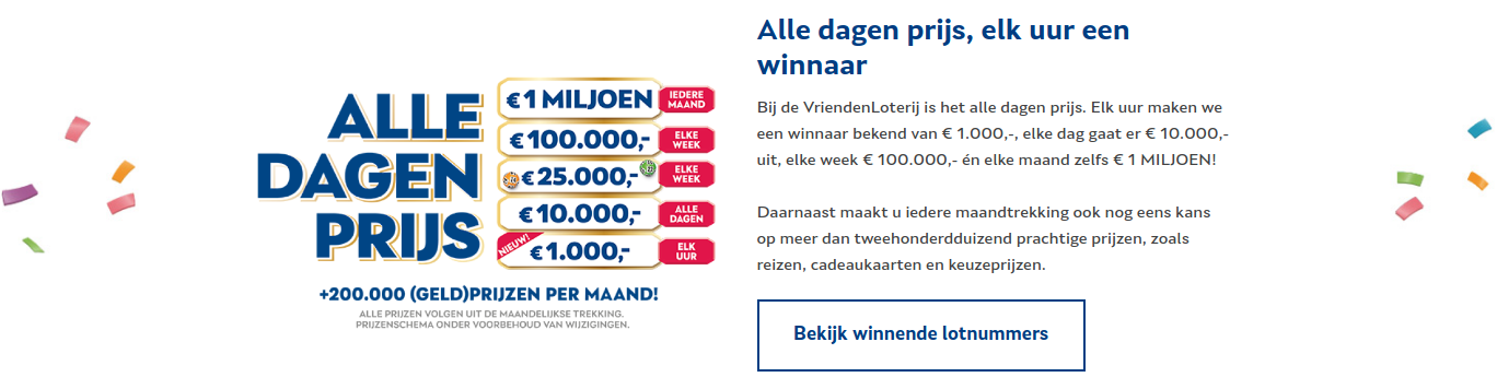 Te winnen prijzen in de VriendenLoterij