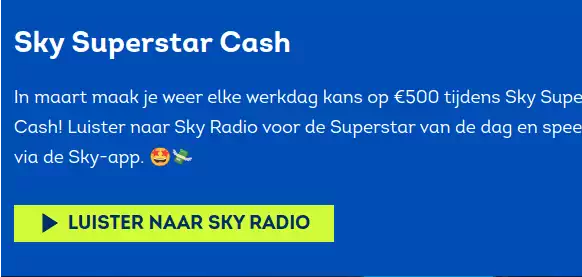Win €500 met Sky Superstar Cash spel