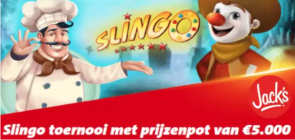 Slingo toernooien bij Jack's prijzenpot van €5000