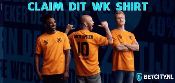 Gratis WK-shirt bij BetCity. Scoor je pakkie-actie!