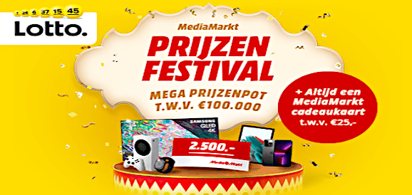 Lotto Prijzenfestival! Gratis MediaMarkt cadeaukaart twv. €25