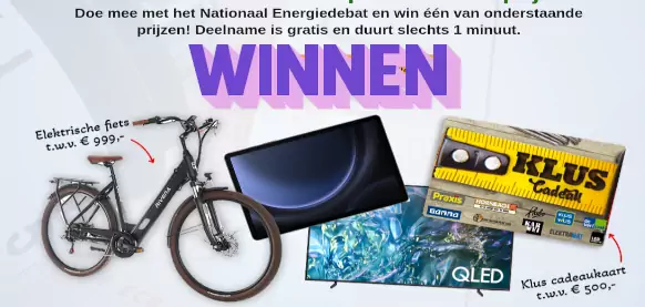 Toffe Winactie: E-bike, Kluscard €500, Samsung Tv of Galaxy Tab winnen