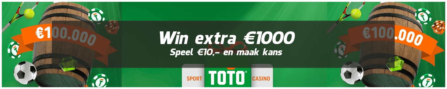 TOTO geeft 100x €1000,- extra weg aan spelers