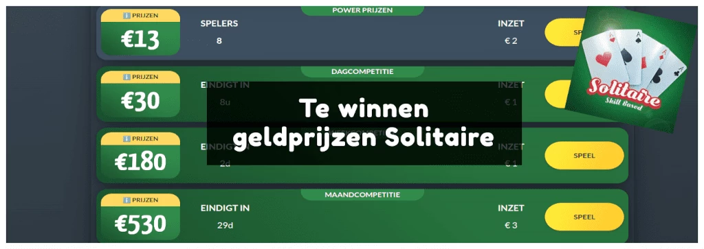 Winnen geldprijzen Solitaire